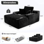 Poltrona Lounge 1 Lugar, 181 kg, Molas + Espuma HD, Sem Montagem | CloudHug™ + Trio de Almofadas (BRINDE)