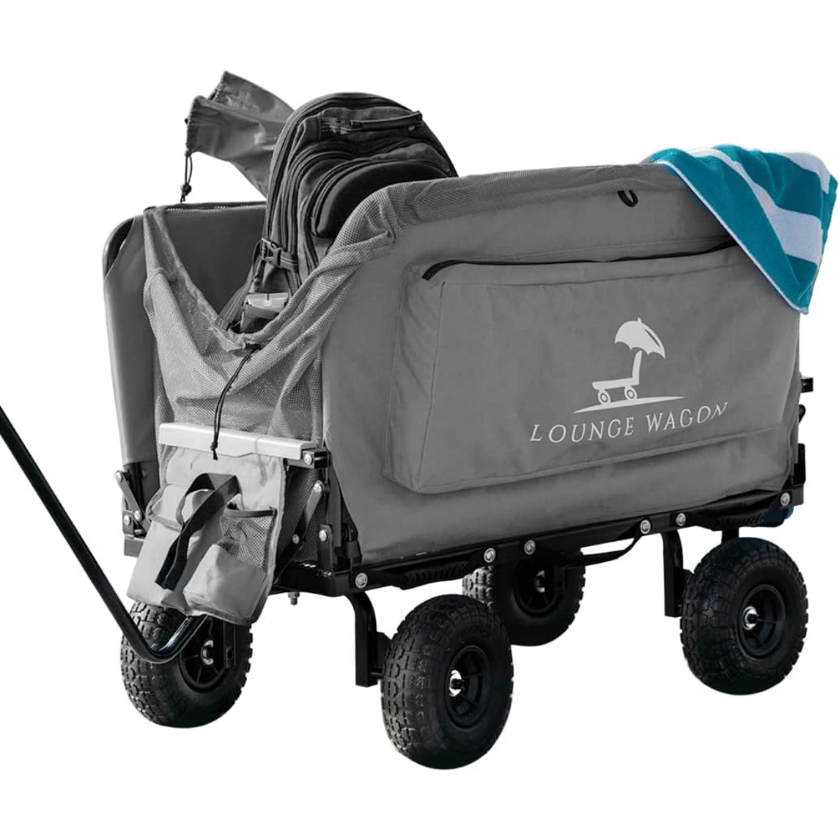 Carrinho dobrável 3-em-1 Para até 3 pessoas, aço 350 kg, rodas off-road | RollSit™