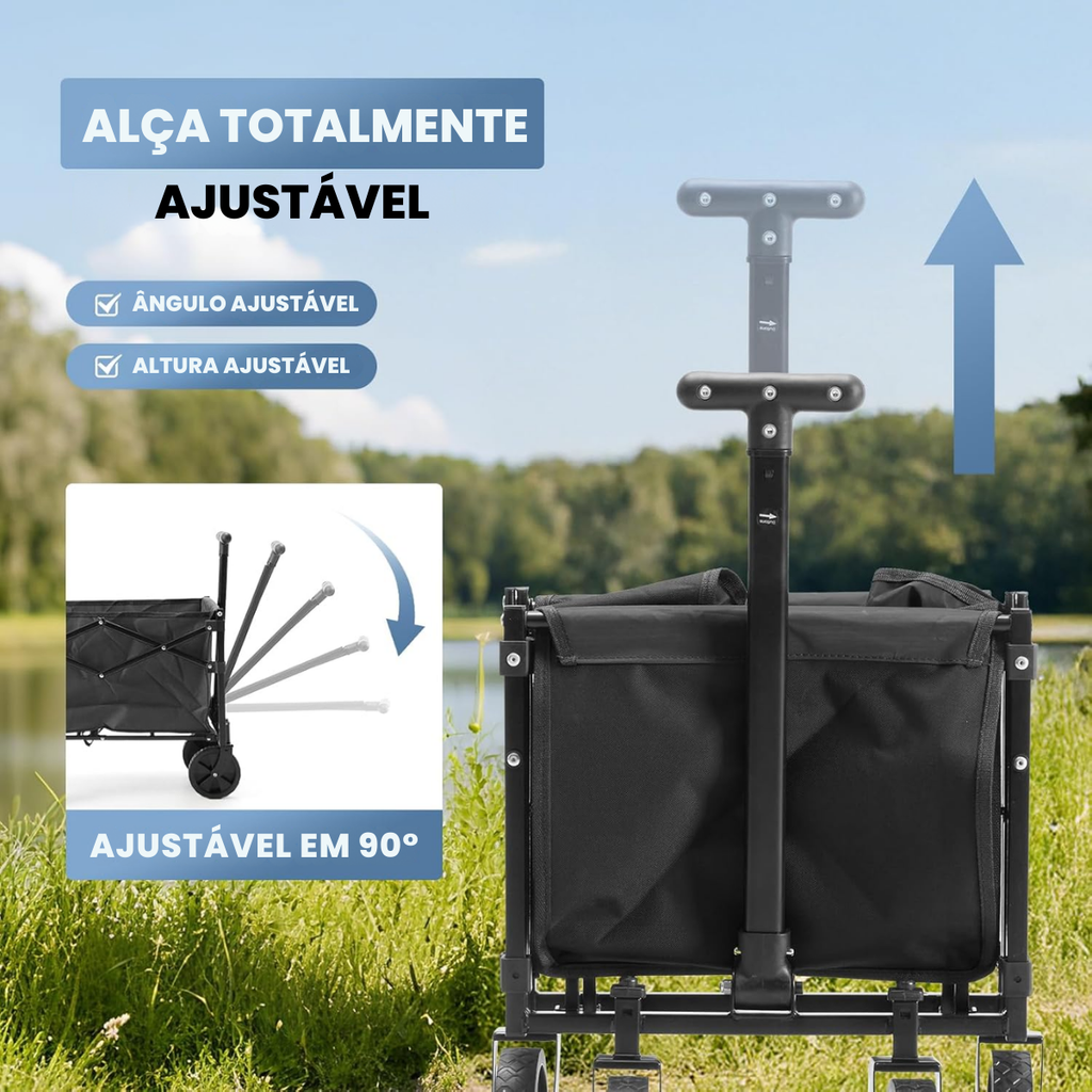 Carrinho Dobrável Portátil 100 L, 160 kg, Rodas 360° | MiniHaul™