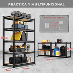 Estante Metálica Ajustável de 5 Níveis com Capacidade de 915 kg para Garagem, Cozinha e Depósito – FlexiRack™
