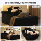 Poltrona Lounge 1 Lugar, 181 kg, Molas + Espuma HD, Sem Montagem | CloudHug™ + Trio de Almofadas (BRINDE)