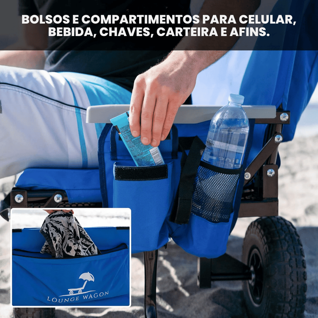 Carrinho dobrável 3-em-1 Para até 3 pessoas, aço 350 kg, rodas off-road | RollSit™