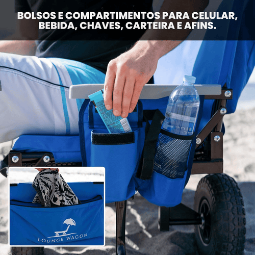 Carrinho dobrável 3-em-1 Para até 3 pessoas, aço 350 kg, rodas off-road | RollSit™