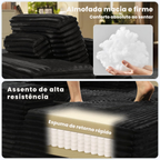 Poltrona Lounge 1 Lugar, 181 kg, Molas + Espuma HD, Sem Montagem | CloudHug™ + Trio de Almofadas (BRINDE)