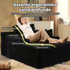 Poltrona Lounge 1 Lugar, 181 kg, Molas + Espuma HD, Sem Montagem | CloudHug™ + Trio de Almofadas (BRINDE)