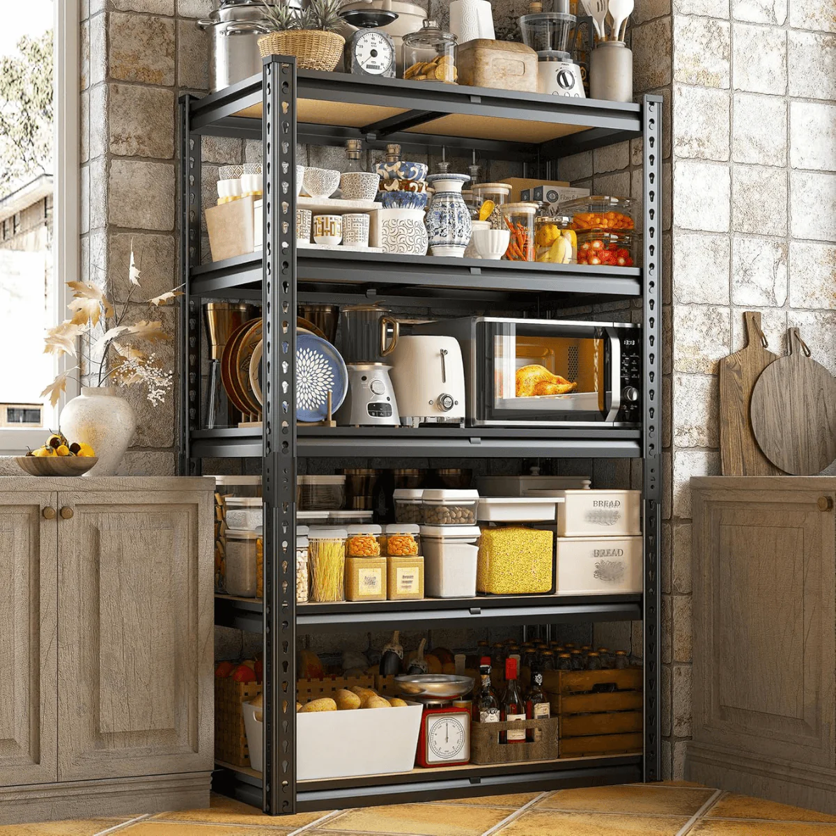 Estante Metálica Ajustável de 5 Níveis com Capacidade de 915 kg para Garagem, Cozinha e Depósito – FlexiRack™